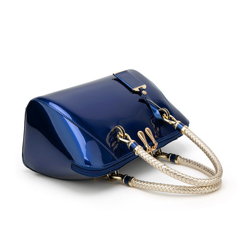 Women's Patent Leather Glossy Handbag One Shoulder Diagonal Bag