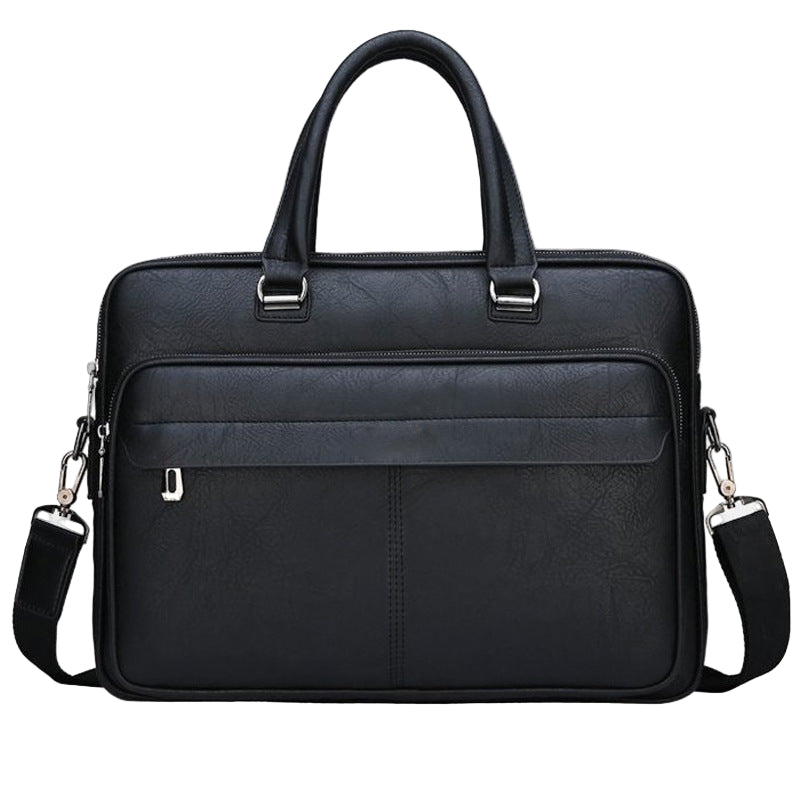 Men’s Simple Business Handbag Stylish Leather Briefcase Office Work Bag