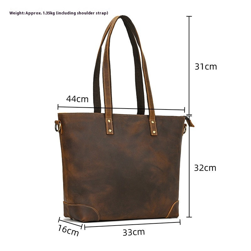 Womens Luxury Horse Leather Tote Bag | Large Capacity & Genuine Leather