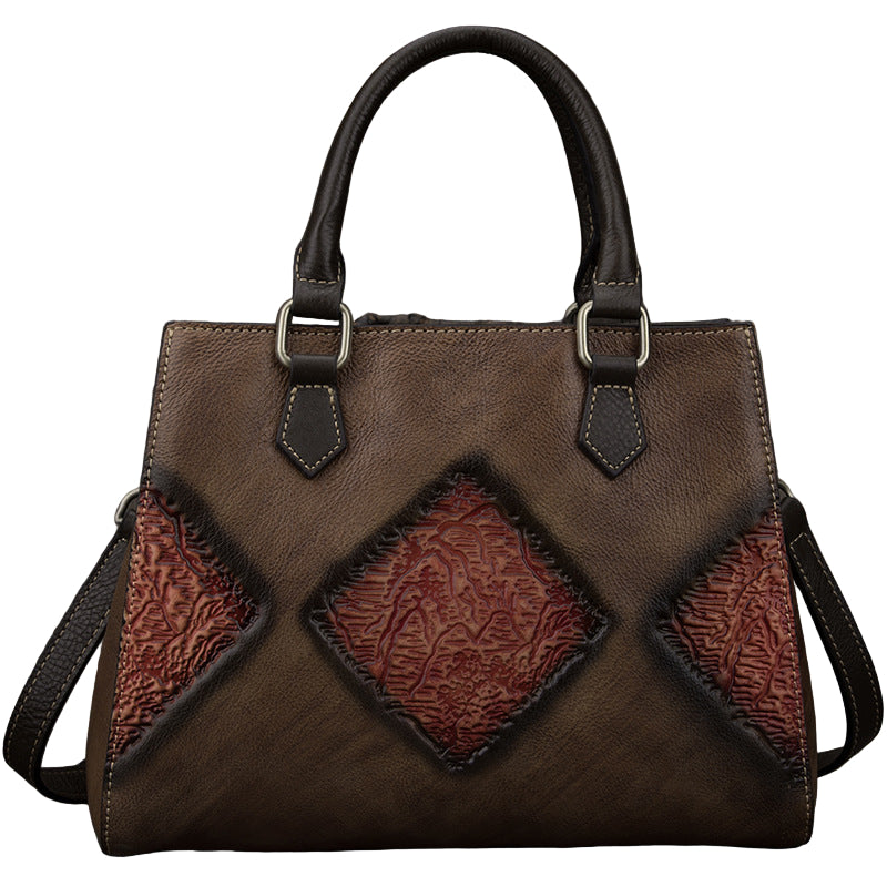 Women’s Genuine Cowhide Leather Retro European Luxury Handbag Purse