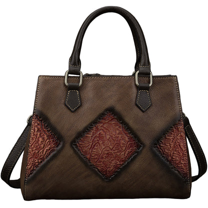 Women’s Genuine Cowhide Leather Retro European Luxury Handbag Purse