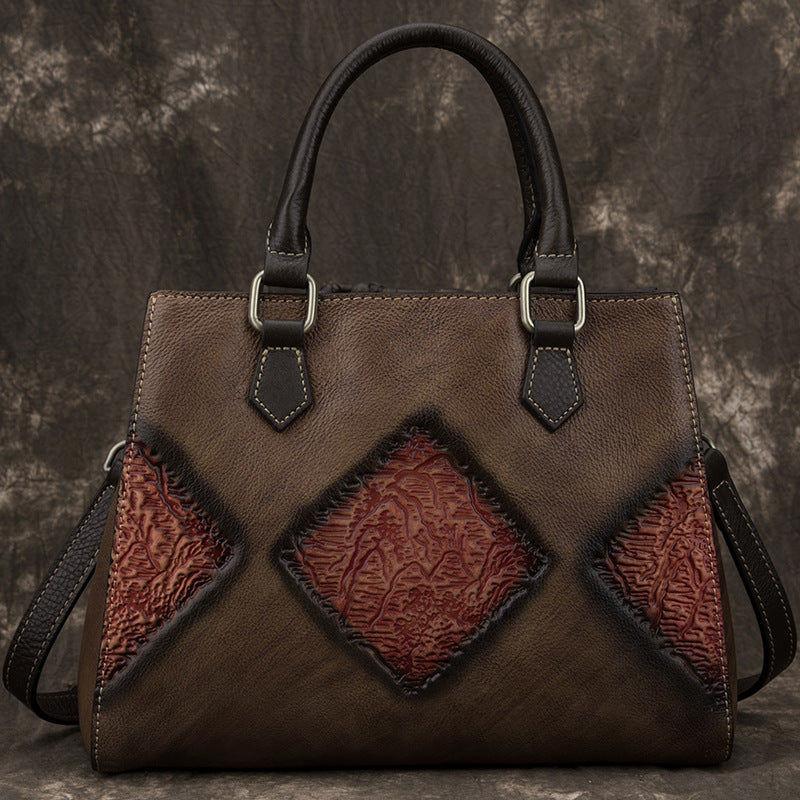 Womens Top Layer Cowhide Retro European Luxury Handbag