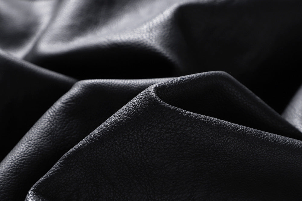 Men's Hooded Leather Jacket with Stand Collar for Winter Style