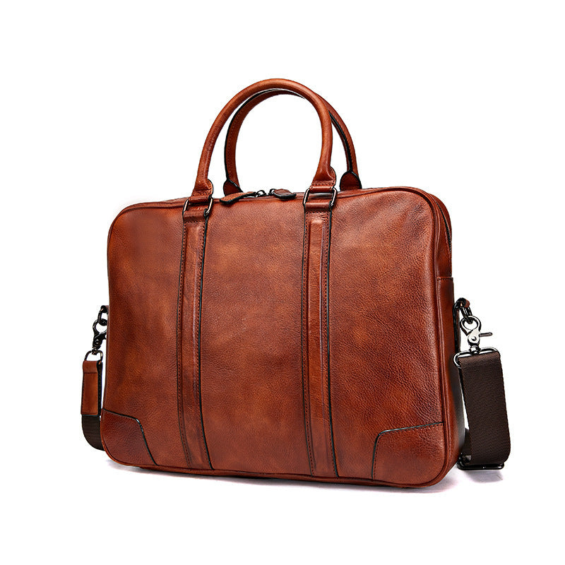 Mens Skeleton-skin Genuine Leather High-grade Briefcase