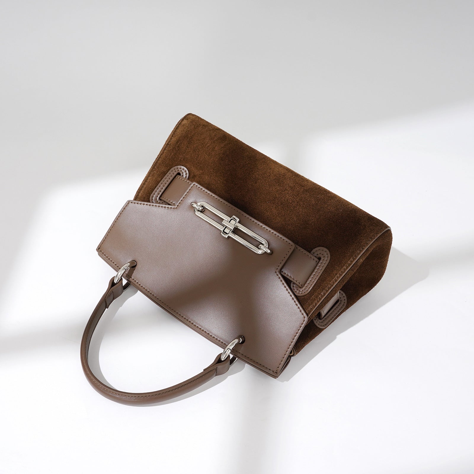 Womens Luxury Shoulder Messenger Bag | Dual Tone Leather Handbag