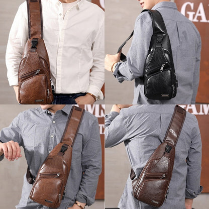 Men's USB Charging Chest Bag Diagonal Messenger Travel Shoulder