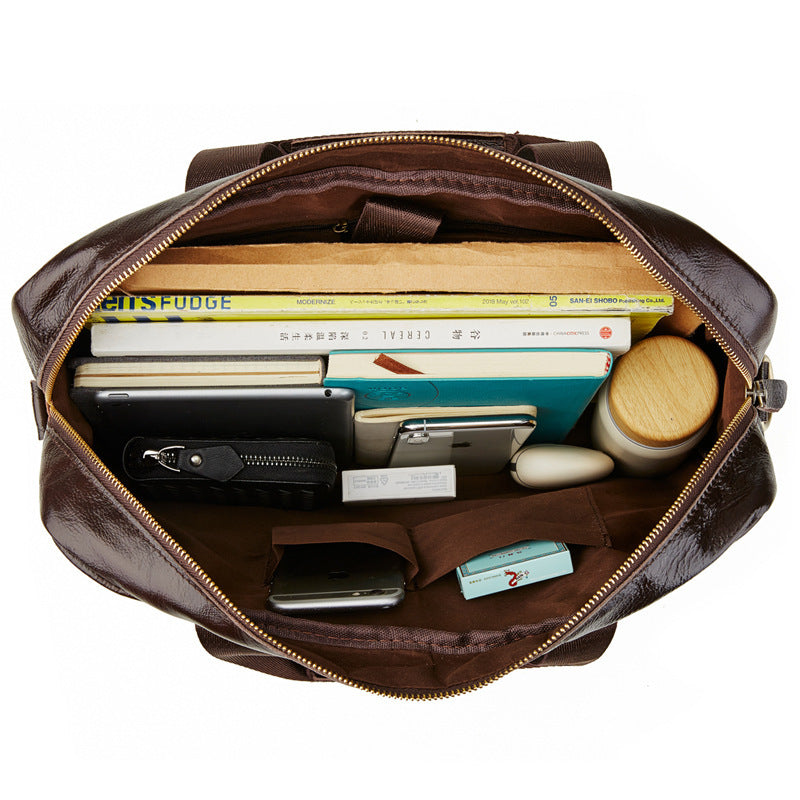 Mens Leather Briefcase Business Handbag