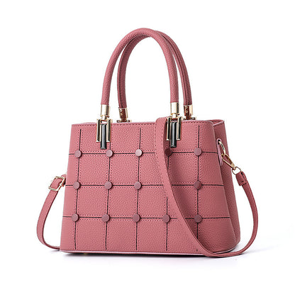 Women’s Luxury Rivet Leather Large Capacity Handbag Shoulder Tote Purse