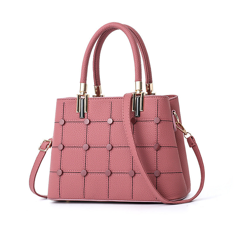 Womens Luxury Rivet Large Capacity Handbag