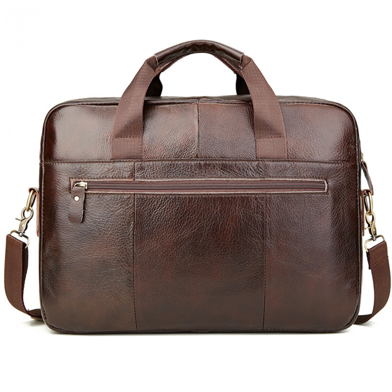 Men’s Leather Business Briefcase Classic Office Work Shoulder Laptop Handbag