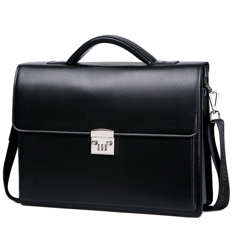 Men’s Leather Business Handbag Classic Office Briefcase Work Shoulder Bag