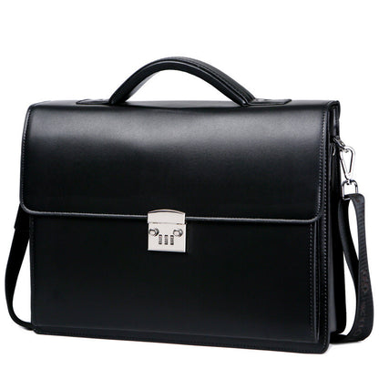 Men’s Leather Business Handbag Classic Office Briefcase Work Shoulder Bag