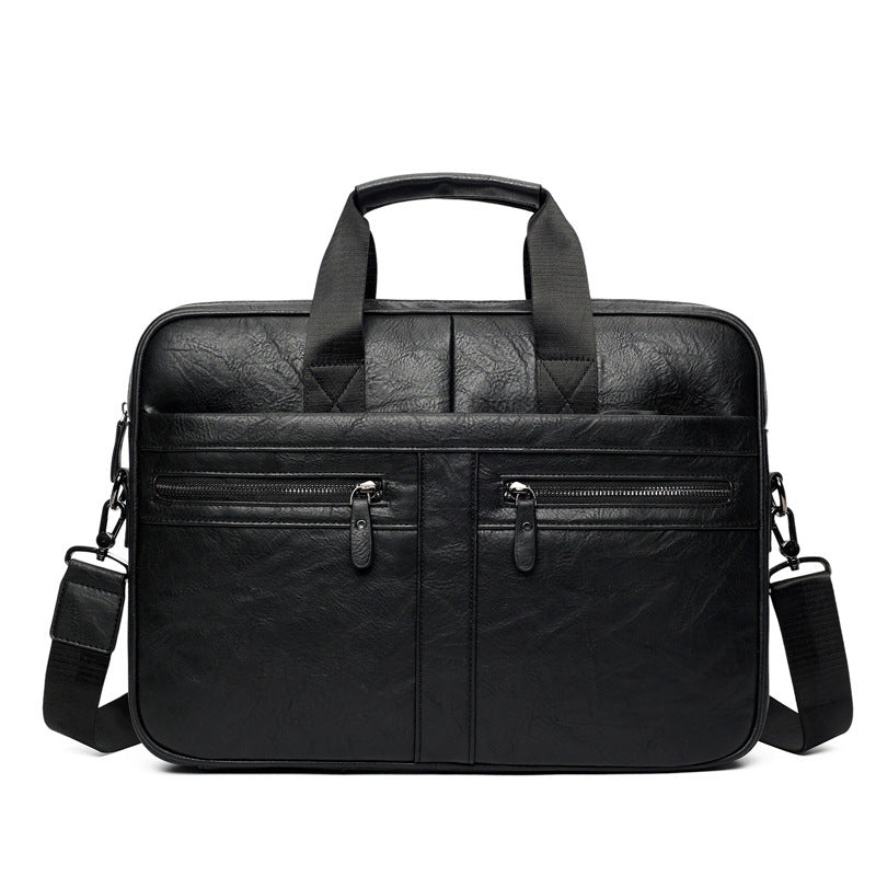 Mens Retro Crazy Horse Pattern Briefcase | Leather Office Bag