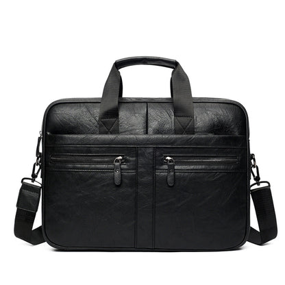 Men’s Retro Crazy Horse Leather Briefcase Stylish Office Work Bag