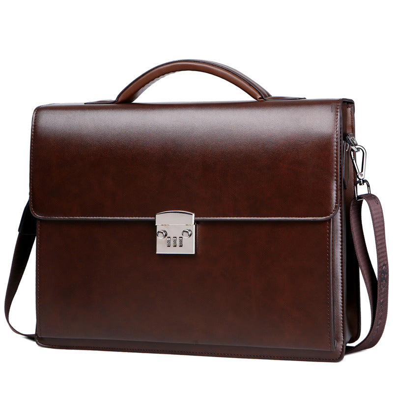 Men's Leather Handbag Business Briefcase