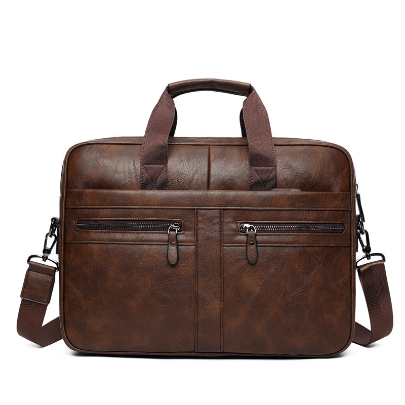 Mens Retro Crazy Horse Pattern Briefcase | Leather Office Bag