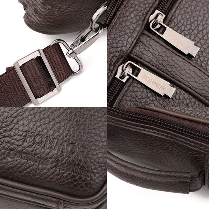 Men’s Leather Crossbody Shoulder Bag Casual Travel Business Handbag