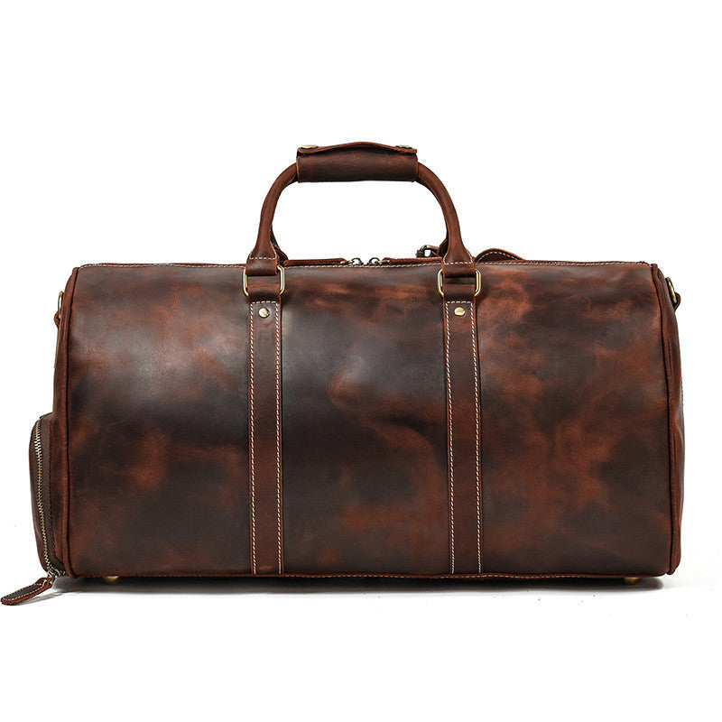 Mens Leather Travel Bag | Crazy Horse Leather Retro Duffel Bag