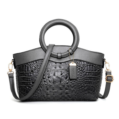 Women's Croc Style Square Designer Shoulder Handbag for Elegant Fashion