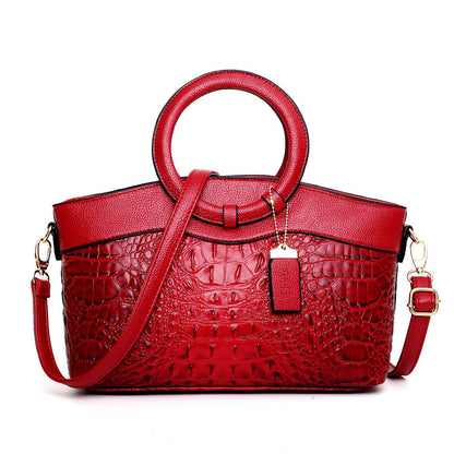 Women's Croc Style Square Designer Shoulder Handbag for Elegant Fashion