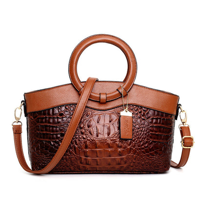 Women's Croc Style Square Designer Shoulder Handbag for Elegant Fashion