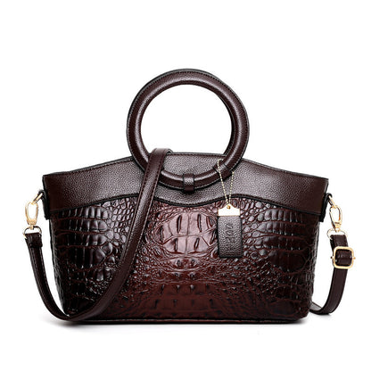 Women's Croc Style Square Designer Shoulder Handbag for Elegant Fashion