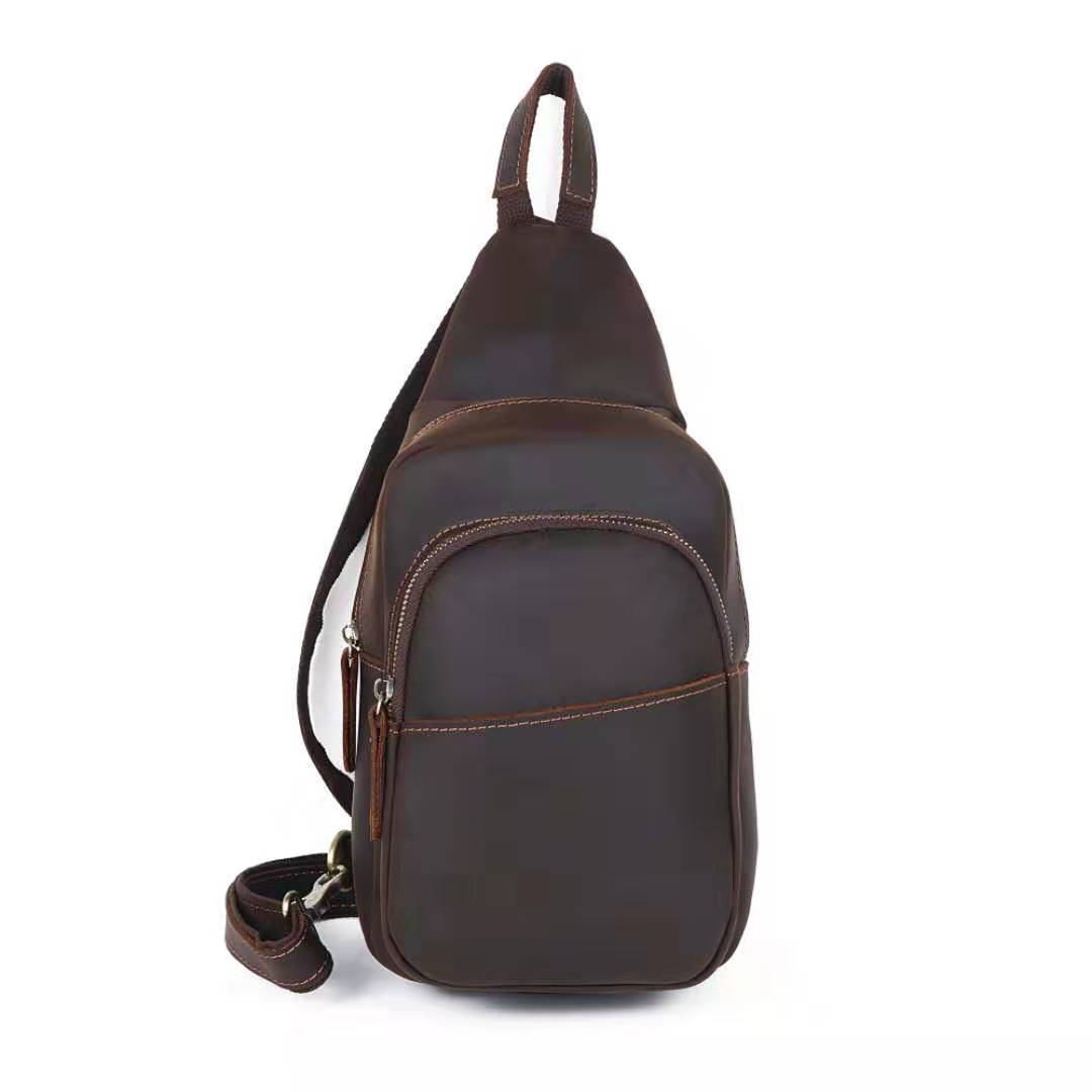 Mens Horse Leather Chest Bag | Shoulder Messenger Bag