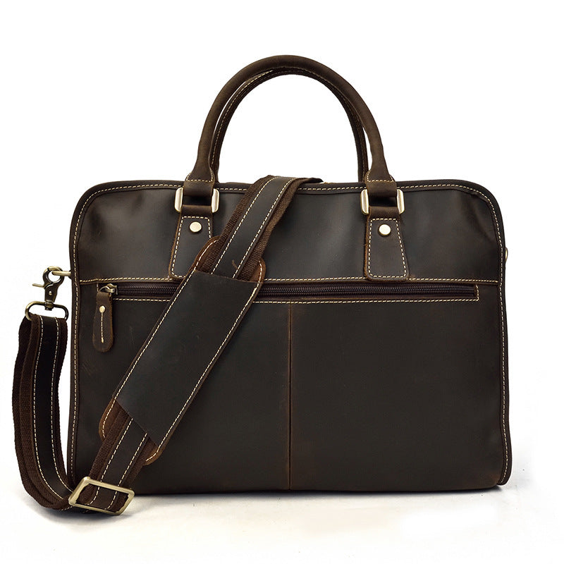 Mens Vintage Leather Commuter Handbag Business