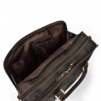 Men’s Vintage Leather Commuter Business Handbag Stylish Office Shoulder Bag