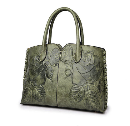 Women’s Luxury Embossed Designer Leather Handbag Elegant Shoulder Tote Purse