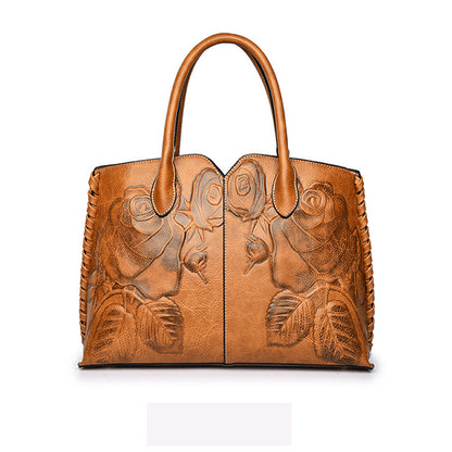 Women’s Luxury Embossed Designer Leather Handbag Elegant Shoulder Tote Purse