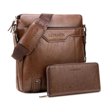 Men's Leather Messenger Bag Business Shoulder Bag For Daily Use