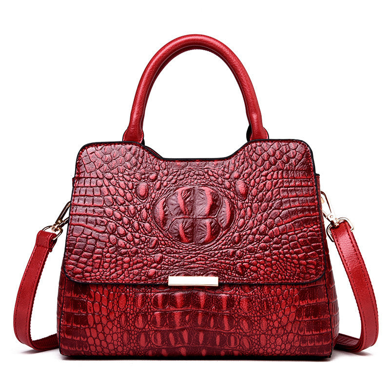 Womens Patent Leather Luxury Crocodile Pattern Hand Bag
