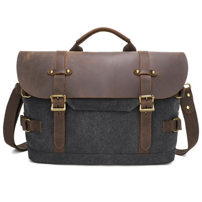 Men’s Canvas Shoulder Bag Casual Crossbody Messenger Satchel for Travel