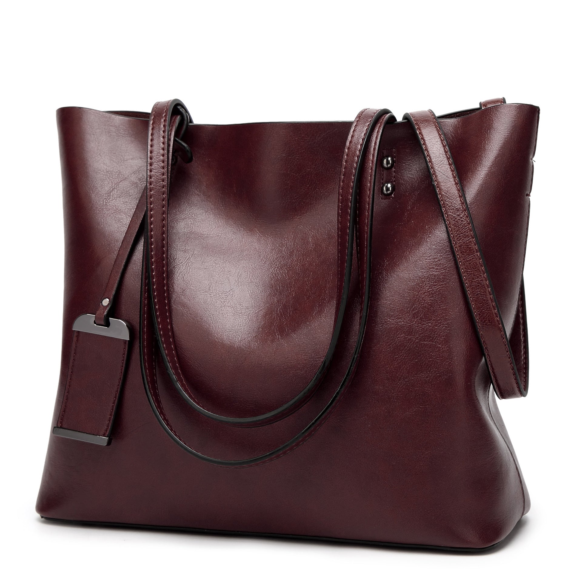 Women's Classic Leather Handbag - Elegant & Simple