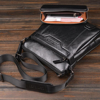 Men's Leather Messenger Bag Business Shoulder Bag For Daily Use
