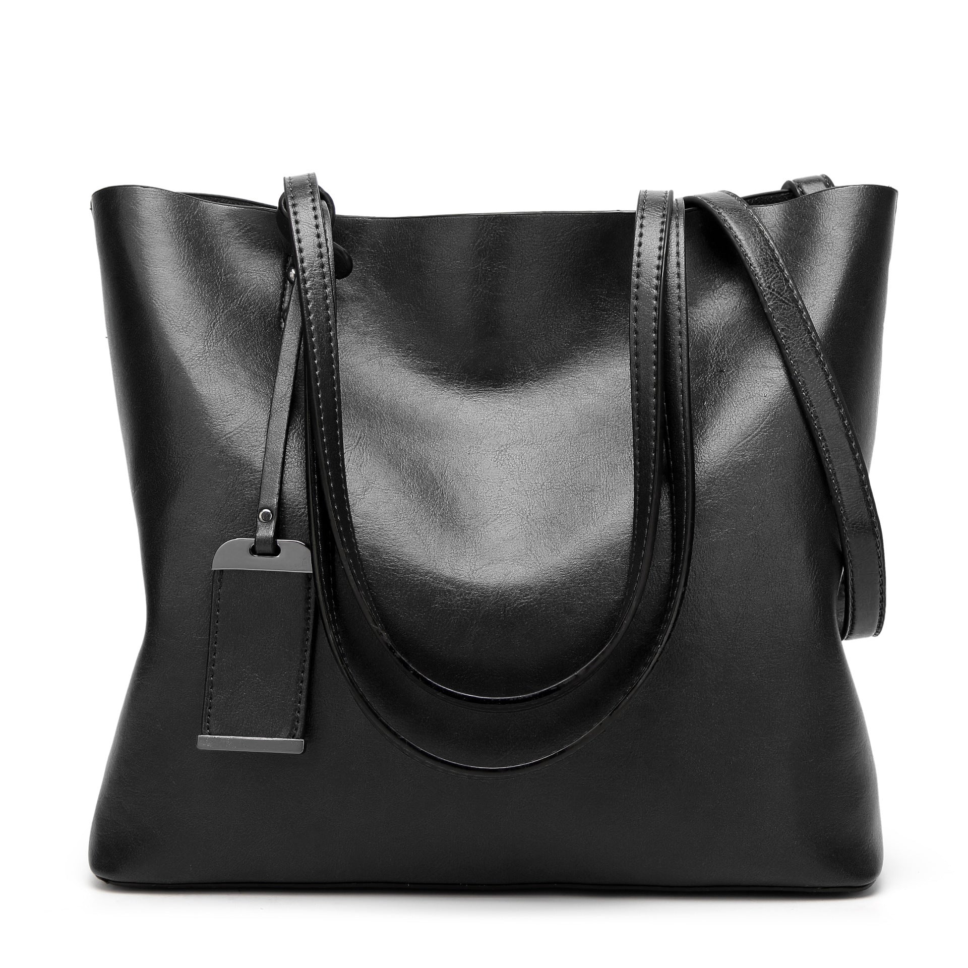 Women's Classic Leather Handbag - Elegant & Simple