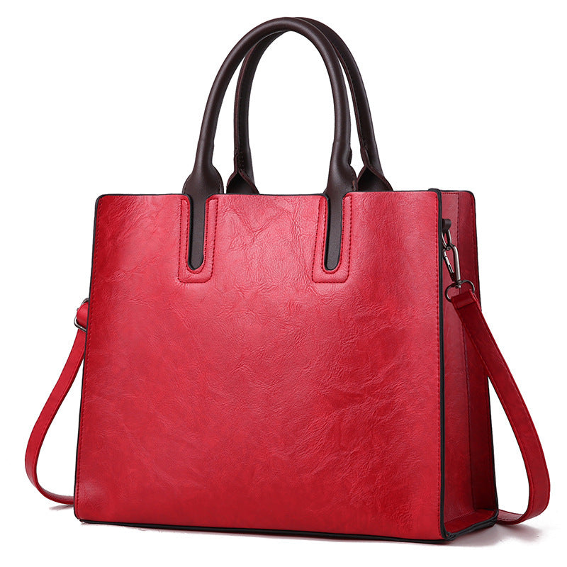 Women's Square Vertical Casual Handbag - Soft & Large Capacity