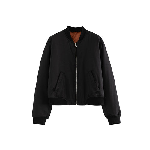 Women's Classic Cotton Bomber Jacket with Timeless Baseball Style