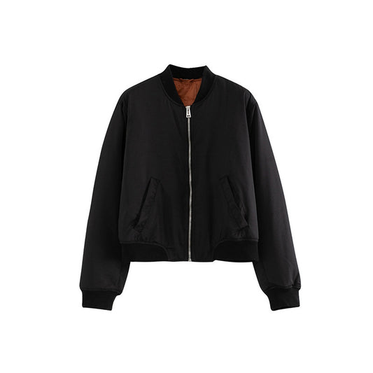Women's Classic Cotton Bomber Jacket with Timeless Baseball Style
