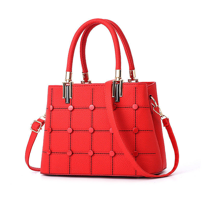 Womens Luxury Rivet Large Capacity Handbag