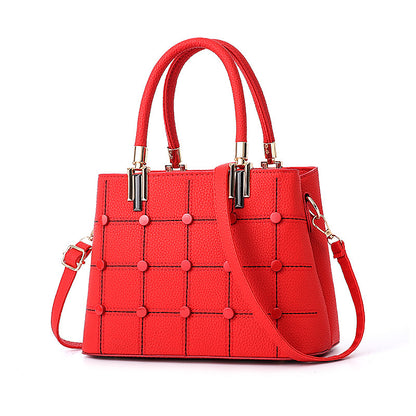 Women’s Luxury Rivet Leather Large Capacity Handbag Shoulder Tote Purse