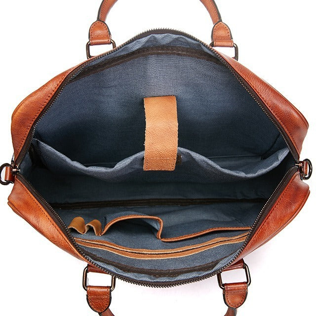 Mens Skeleton-skin Genuine Leather High-grade Briefcase