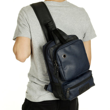 Men's Leather Backpack Outdoor Sport Chest Bag Satchel Travel Shoulder