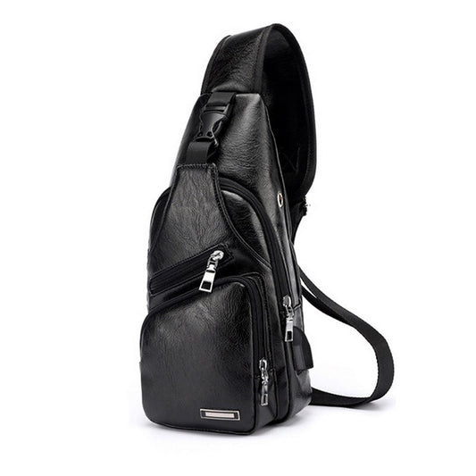 Men's USB Charging Chest Bag Diagonal Messenger Travel Shoulder
