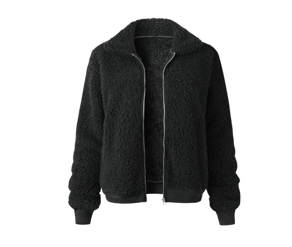 Women's Velvet Lapel Short Fur Jacket for Elegant Winter Style