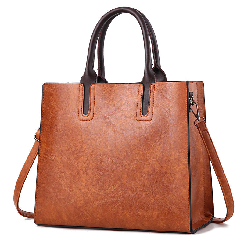 Women's Square Vertical Casual Handbag - Soft & Large Capacity