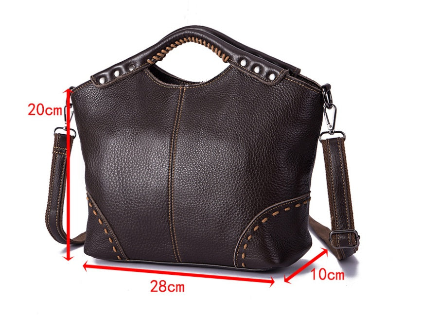 Womens Designer lychee Handbag - Cowhide Leather