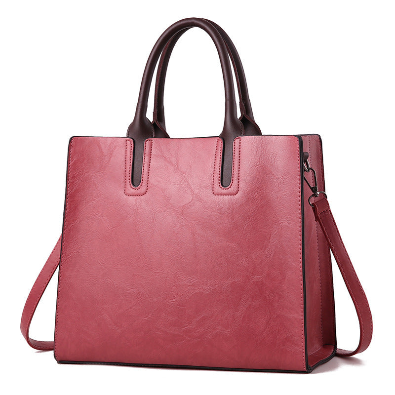 Women's Square Vertical Casual Handbag - Soft & Large Capacity