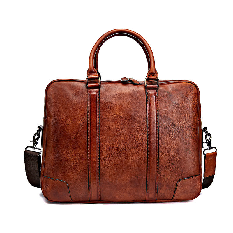 Mens Skeleton-skin Genuine Leather High-grade Briefcase